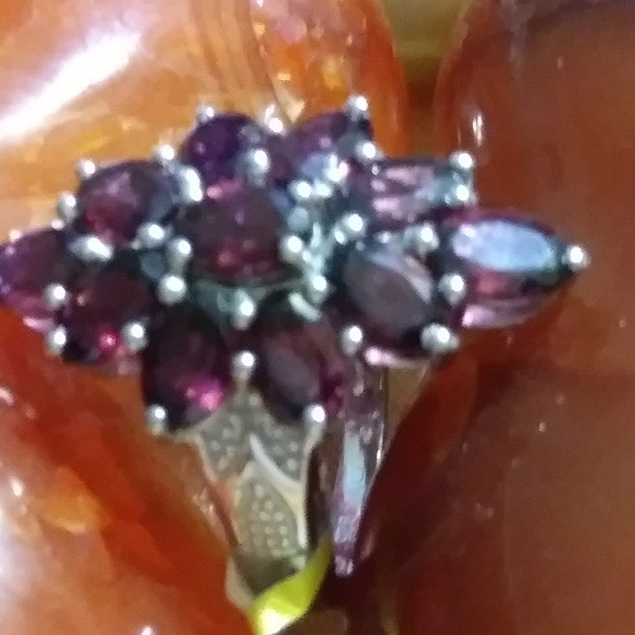 NWT-1"L /ORISSA GARNET STERLING ELONGATED RING - Picture 4 of 4